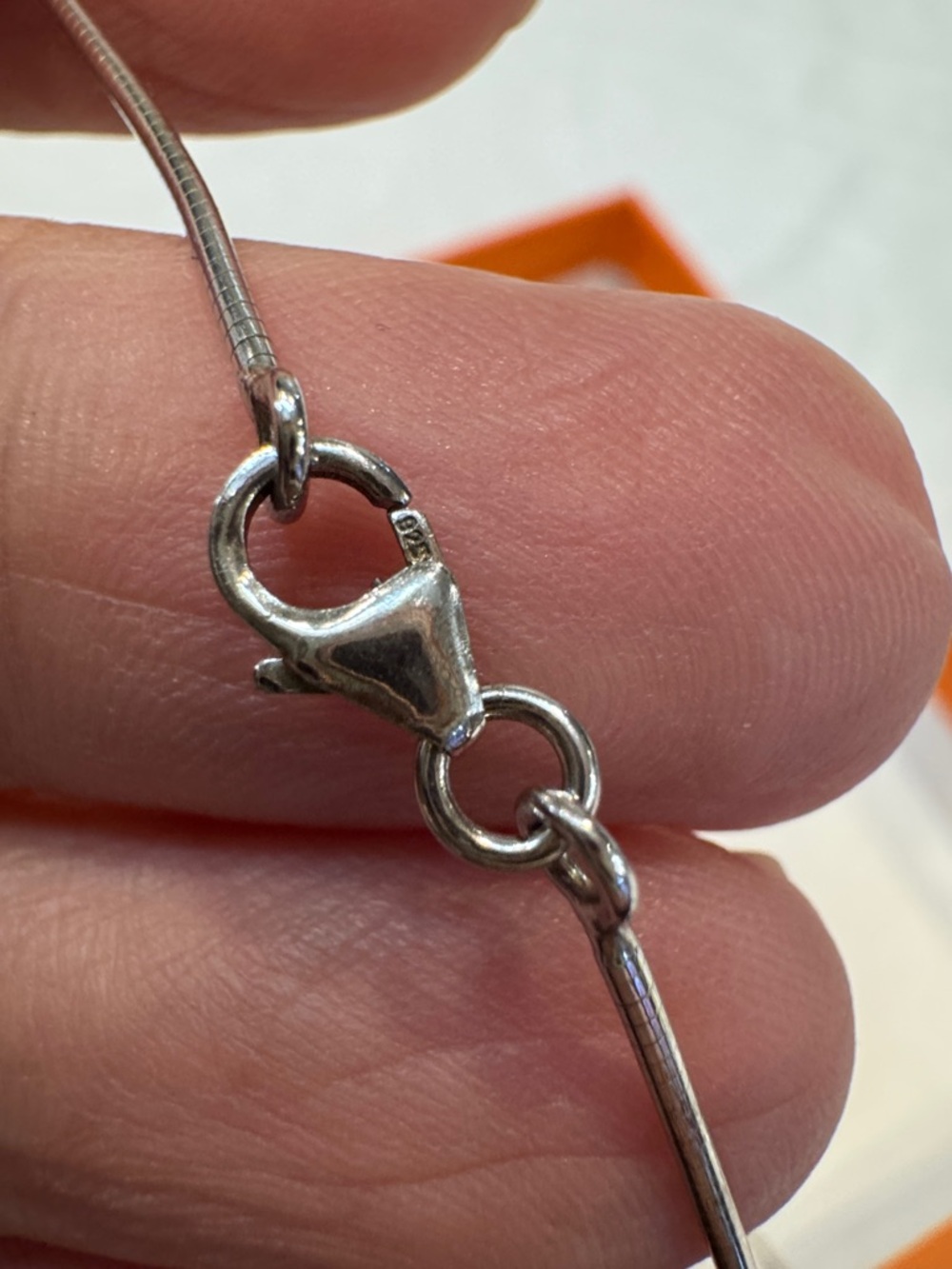 Authentic Hermes Silver Cube ‘H' Pendant Necklace - Picture 7 of 8